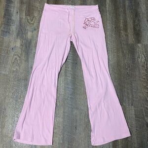 PJ Couture Women's Pink Lace 2000s Y2K Pajama Pants - Size Medium